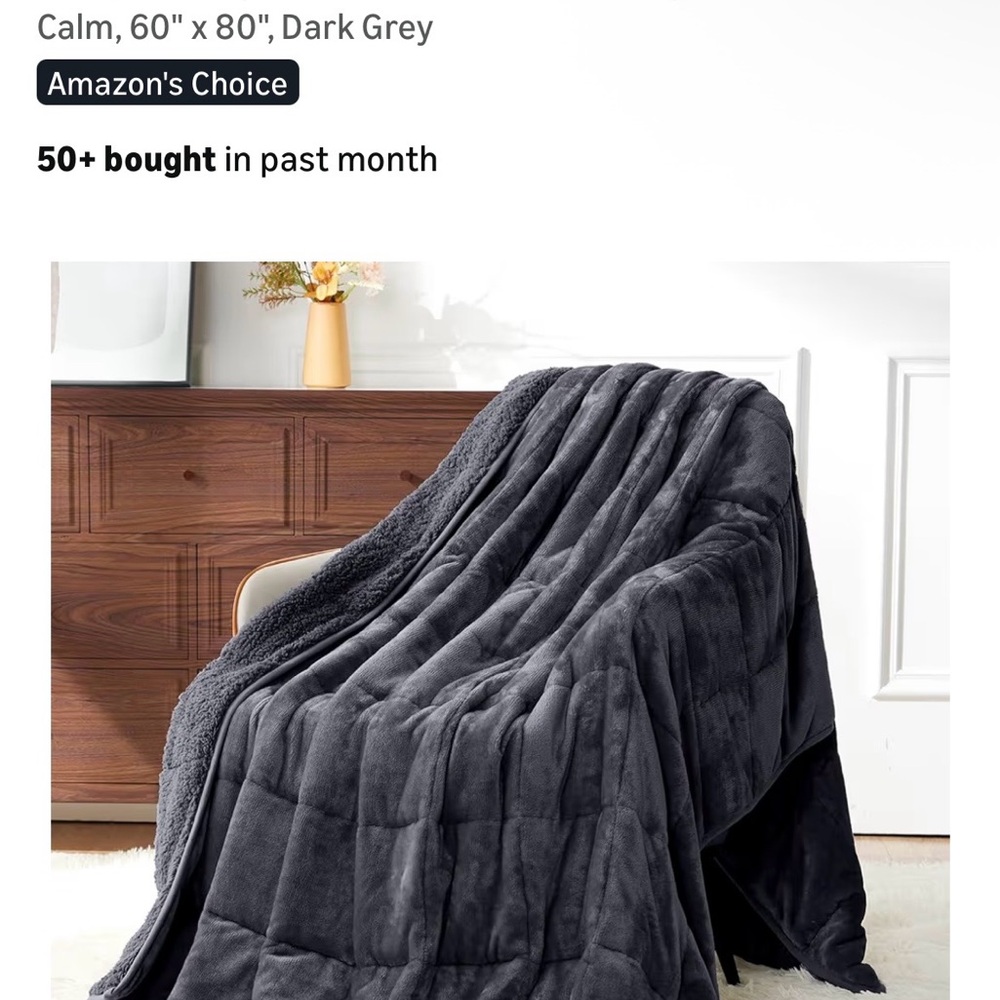 Calm Dark Gray Plush Throw Blanket